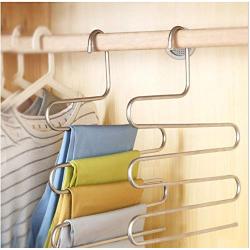 5 Layers S Shape Multifunctional Clothes Hangers Pants Storage Hangers Cloth Rack Multilayer Storage Cloth Hanger 5PC