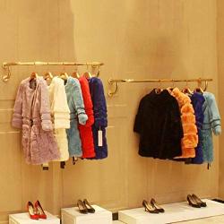 PLLP Clothes Stand Coat Racks Stainless Steel Clothing Racks Champagne Gold Clothing Store Hanger Display Stand Clothing Store Shelves/Wall Shelves Rack/Wall Hanging on The Wall Hangers/Coat Ra
