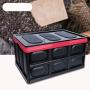 Henf 55L Collapsible Plastic Storage Box, Durable Stackable Utility Crates with Lid, Foldable Trunk Organizer for Home & Garage Organization,Black