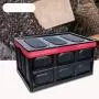 Henf 55L Collapsible Plastic Storage Box, Durable Stackable Utility Crates with Lid, Foldable Trunk Organizer for Home & Garage Organization,Black