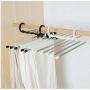 5pcs Random Color Multifunction 5 in 1 Pant Rack Shelves Stainless Steel Clothes Hangers Multi-Functional Wardrobe Magic Hanger