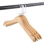 RDEXP 38x23x1cm Natural Wood Hangers Wooden Coat Hanger Wooden Suit Hangers with Flat Hook Clothes Hangers Set of 5