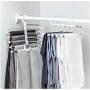 5pcs Random Color 5-in-1 Black White Pants Towel Scarf Adjustable Hangers Portable Multi-Function Stainless Steel Pants Cloths Hanger Organizer