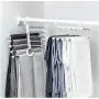 5pcs Random Color 5-in-1 Black White Pants Towel Scarf Adjustable Hangers Portable Multi-Function Stainless Steel Pants Cloths Hanger Organizer 5pcs Random Color 5-in-1 Black White Pants Towel Scarf Adjustable Hangers Portable Multi-Function Stainless Steel Pants Cloths Hanger Organizer