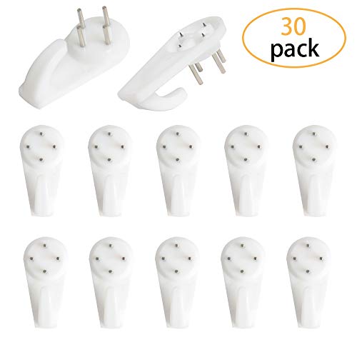 HAPY SHOP 30 Pcs Hardwall Hanger Uses for Hardware, Fasteners & Hooks Multi-Purpose Utility Hook Wall Mount Non-Mark Hooks Picture Painting Photo Frame Hangers