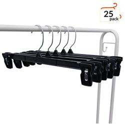 Hanger Central Heavy-Duty Black Plastic Closet Department Store Pants Hangers, 14 Inch, 25 Pack