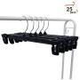 Hanger Central Heavy-Duty Black Plastic Closet Department Store Pants Hangers, 14 Inch, 25 Pack