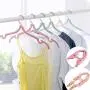 Studyset Portable Folding Travel Hanger Detachable Clips Foldable Non-Slip Clothes Hanger Beige with Clips