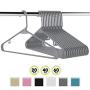 Neaterize Plastic Clothes Hangers| Heavy Duty Durable Coat and Clothes Hangers | Vibrant Colors Adult Hangers | Lightweight Space Saving Laundry Hangers | 20, 40, 60 Available (20 Pack - Grey)