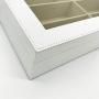 UnionPlus 8-Slot Eyeglass Sunglass Glasses Organizer Collector - Crocodile Faux Leather Storage Case Boxes (White Croco)