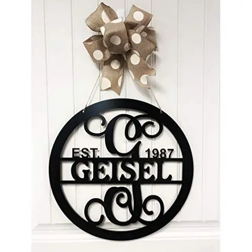 Personalized Metal Monogram Letter, Customized Door Hanger Monogram