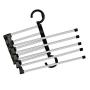 Takefuns 5 in 1 Stainless Steel Multifunction Retractable Hanger Pants Trouser Organizer,Clothes Hangers Storage Stacker Rack Holder for Wardrobe