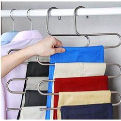 5pcs 5 Layers S Shape Multifunctional Clothes Hangers Pants Storage Hangers Cloth Rack Multilayer Storage Cloth Hanger Decoration