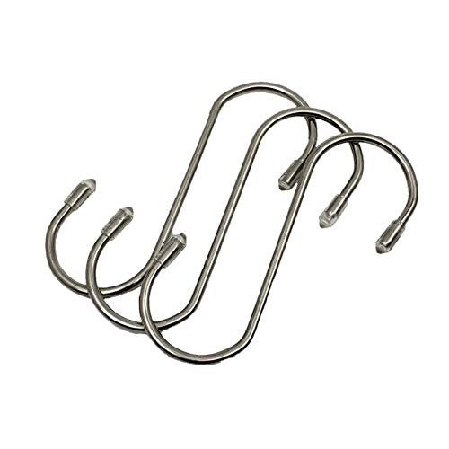 NETNETMALL 3.4'' S Hooks 20 Pack Stainless Steel, S Shaped Metal Hanger, Heavy Duty Hooks for Hanging Plants, Kitchen, Closet, Pot, Pan, Garage, Laundry, Store Room & Jeans