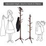 VASAGLE Coat Rack Free Standing with with 8 Hooks, Wood Coat Tree Hall Entryway Stand for Clothes, Hats, Handbags, Umbrella, Solid Wood, Dark Walnut URCR04WN