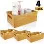A+Selected Pine Wood Organizer Open Boxes 4 Packs, 6x10 Wooden Storage Container with Handle for Bathroom and Kitchen A+Selected Pine Wood Organizer Open Boxes 4 Packs, 6x10 Wooden Storage Container with Handle for Bathroom and Kitchen