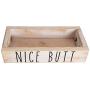 Nice Butt Bathroom Decor Box, 2 Sides with Funny Sayings - Funny Toilet Paper Holder Perfect for Farmhouse Bathroom Decor, Toilet Paper Storage, Rustic Bathroom Decor, or Diaper Organizer (White)
