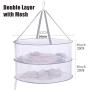 Drying Rack Net 2 Layers Collapsible Mesh Basket Dryer Net White Mesh Clothes Hanging Dryer Rack with Zipper Opening for Lingerie Underwears Woollen Sweater Garments Plush Hanger Rack-Round Zipper