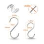 HMOOC S Hooks for Hanging(20pack-Diameter:4mm),304 Stainless Steel S Hooks Heavy Duty,Hangers for Kitchen and Bedroom,10pack-4.33inch | 10pack-2.95inch…