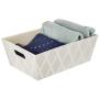 Creative Scents Galliana Decorative Storage Boxes with Moisture-Proof Interior | Heavy Duty Fabric Organizer Bin | Ample Space for Closet Organization, Toys, Laundry, Books & More (Off-White)