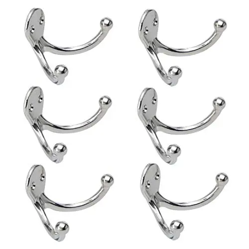 uxcell 6pcs Dual Robe Hooks Zinc Alloy Wall Mounted Coat Towel Double Towel Hooks Clothes Hanger Holder w Screws Silver Tone uxcell 6pcs Dual Robe Hooks Zinc Alloy Wall Mounted Coat Towel Double Towel Hooks Clothes Hanger Holder w Screws Silver Tone