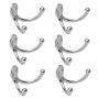 uxcell 6pcs Dual Robe Hooks Zinc Alloy Wall Mounted Coat Towel Double Towel Hooks Clothes Hanger Holder w Screws Silver Tone