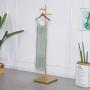 Modern Gold Garment Clothes Display Racks Retail Display Clothing Rack Wrought Iron Single Rod Floor-Standing Hangers Clothes Shelves Made of Sturdy Iron with Spacious Storage Space