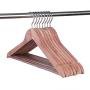 Amber Home 8 Pack Aromatic American Red Cedar Wooden Coat Hangers, Sturdy Space Saving Clothes Hangers, with Nothches and Bar Smooth Finish (8pk)