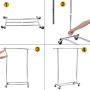 HOUSE DAY Portable Clothing Garment Rack Heavy Duty Rolling Clothes Rack Collapsible Clothing Rack-Commercial Grade