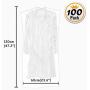 Voilamart 100 Pack Garment Bag Transparent 23.6" x 47.2" - Dustproof Polythene Hanging Clothes Suit Protector Dress Jacket Cover for Dry Cleaner, Home Storage, Travel, Wedding, Road Trip