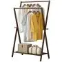 Coat Hangers Bamboo Coat Rack Clothes Stand, Garment Rack Handbag Hanger with Shoe and Laundry Storage Shelves, Ideal for Garage Foyer Office Closet -0223 (Color : 31.5inch)