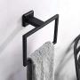 Hand Towel Ring 7.09", Angle Simple Stainless Steel Square Towel Holder, Bathroom Square Towel Ring, Shower Towel Holder, Kitchen Towel Hanger Wall Mount, Matte Black