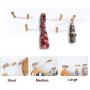 ANZOME Wooden Coat Hook, 4 Pieces Wood Wall Hook, Wooden Coat Hanger Coat Peg for Hanging Clothes, Hat, Scarves and Headset in Bedroom, Living Room, Hallway(Long)