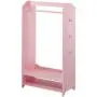 Teamson Kids - TD-12234P Windsor Wooden Dress Up Center, with 4 Hooks, 1 Mirror & Shoe Rack, Pink