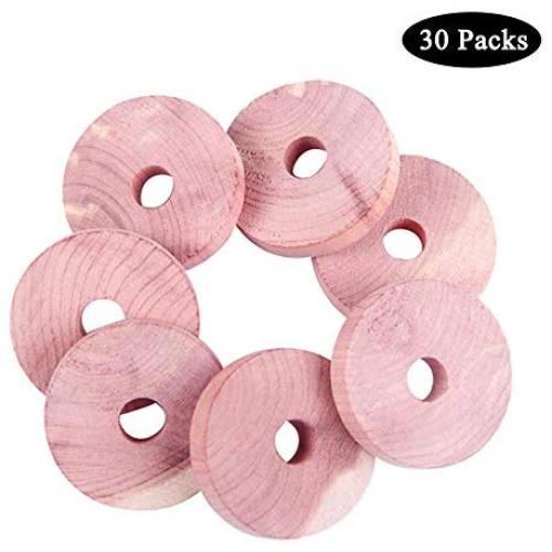 Pack-30 Cedar Round Rings, Natural Red Cedar Hangers; Cedar Blocks for Clothes Storage, Cedar Closet Clothes Protection with Cedar Fragrance, Cedar Rings Hangers for Closets and Drawers Pack-30 Cedar Round Rings, Natural Red Cedar Hangers; Cedar Blocks for Clothes Storage, Cedar Closet Clothes Protection with Cedar Fragrance, Cedar Rings Hangers for Closets and Drawers