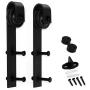 U-MAX Sliding Barn Door Hardware Hangers 2pcs (Black) (J Shape Hangers)