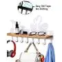 GRECLE Coat and Hat Rack Wall Mounted or Easy-to-Apply 3M Mounting Tape, Home Hook, Garment Rack, Clothes Hanger Holder, Coat Hook Rail with Bamboo Shelf, Wood Organizer Storage ? 8 or 6 Metal Hooks GRECLE Coat and Hat Rack Wall Mounted or Easy-to-Apply 3M Mounting Tape, Home Hook, Garment Rack, Clothes Hanger Holder, Coat Hook Rail with Bamboo Shelf, Wood Organizer Storage ? 8 or 6 Metal Hooks