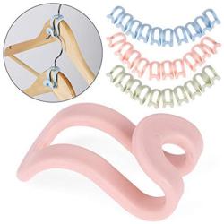 20Pcs Creative Mini Clothes Hanger Plastic Home Easy Hook Closet Organizer Storage Rack Holder Hook DIY Clothes Hanger Random Color