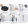 COAT RACK Vertical Metal Branch Shape with Small Disc Clothes Hanger (Color : Black)