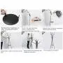 COAT RACK Vertical Metal Branch Shape with Small Disc Clothes Hanger (Color : Black)