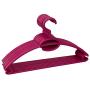 Home Basics Pack of 10 Tubular Plastic Hanger Concave Sides and Center Accessory Hook for Laundry, Closet Heavy-Duty Slim Space Saving, Fuchsia