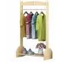 Iddefee Clothes Tree Childrens Coat Rack Rack Solid Wood Simple Hanger Floor Coat Rack Hanger Bedroom Clothes Rack Special Coat Racks (Color : Wood, Size : 120x60x30cm)