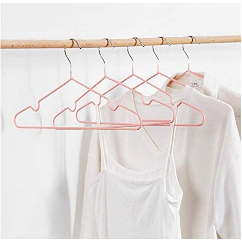 10pcs Random Color Non-Slip Hangers, Space Saving Hangers Solid Metal Coat Clothes Hangers Curving Drying Rack for Shirts Sweaters Dress