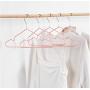 10pcs Random Color Non-Slip Hangers, Space Saving Hangers Solid Metal Coat Clothes Hangers Curving Drying Rack for Shirts Sweaters Dress