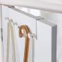 Pentaero Wrought Iron Door Back Hanger, Household Nail-Free Stainless Steel Hook, Iron Art Back Door Hanger Hook, Bathroom Kitchen Hanger Towel Clothes Door Rack (White)