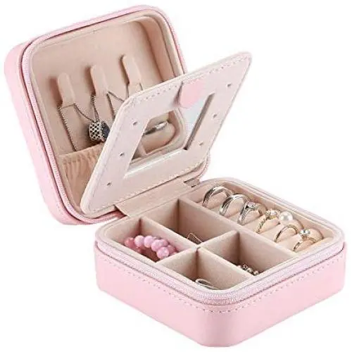 Procase Jewelry Boxes Girls Jewelry Organizer Mini Travel Case, Small Portable Jewelry Storage Case for Necklaces Bracelets Earrings Rings