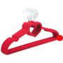 BeesClover Convenient Creative Life 10Pcs Loving Heart Flocking Clothes Hanger for Bedroom Storage Wine red