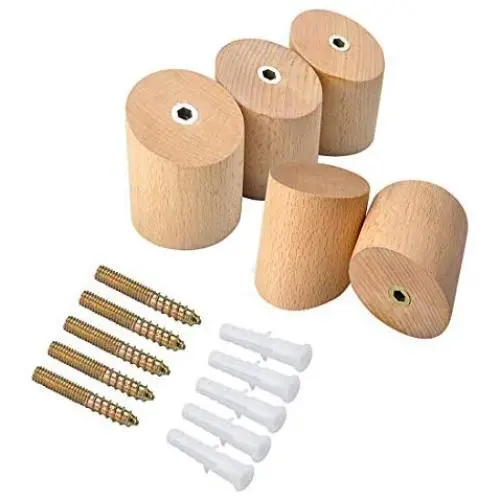 INHDBOX Wall Mounted Wooden Coat Hook Hat Hanger, 【5 Pcs】 Vintage Minimalist Organizer Craft Hat Rack Hooks INHDBOX Wall Mounted Wooden Coat Hook Hat Hanger, 【5 Pcs】 Vintage Minimalist Organizer Craft Hat Rack Hooks