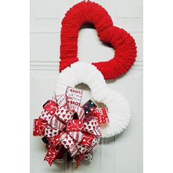 Krazy Mazie Kreations, Chenille Floating Double Hearts, Valentines Hearts, Hearts Door Hanger, Wreath, Free Shipping