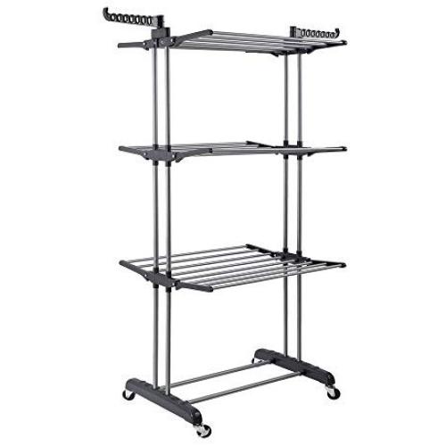 DEM Clothes Hangers 3-Layer Portable Practical Clothes Dryer Gray Drying Rack Indoor Outdoor Multi-Function Space Saving Clothing Hangers, for Coat Jacket Sweater Shirt Strong Durable Gray DEM Clothes Hangers 3-Layer Portable Practical Clothes Dryer Gray Drying Rack Indoor Outdoor Multi-Function Space Saving Clothing Hangers, for Coat Jacket Sweater Shirt Strong Durable Gray